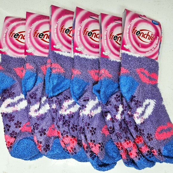 6-Pack Women Fuzzy Slipper Socks Soft Cozy Non-Slip House Grips Socks, Size 9-11 - Picture 1 of 5